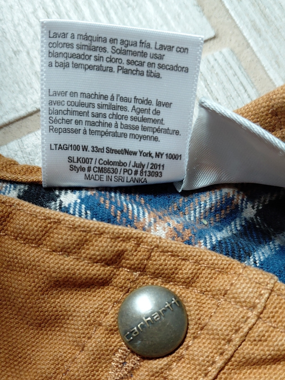 Carhartt Duck Brown Insulated Toddler Bib Overalls - Picture 7 of 9